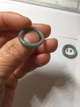 Load image into Gallery viewer, 15.7mm size 5 100% natural type A icy watery green/blue icy watery Guatemala jadeite jade band ring group BP87
