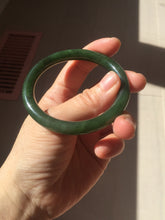 Load image into Gallery viewer, 53.1mm certified 100% Natural dark green/black nephrite (碧玉)  bangle HN147-0518
