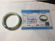 Load image into Gallery viewer, 56mm certified 100% natural type A light green/dark green/white jadeite jade bangle PH40-0490
