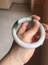 Load image into Gallery viewer, 60.5mm Type A 100% Natural sunny green/light white/purple chubby Jadeite Jade bangle with defects PJ60-1265
