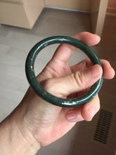 Load image into Gallery viewer, 60.5mm 100% Natural Dark Green/Black Meteorite Star Night Sky Galaxy Nephrite Bangle HT171-0553
