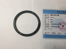 Load image into Gallery viewer, 63mm Certified Type A 100% Natural deep sea dark green/blue/black slim round cut Guatemala Jadeite bangle PC61-2067
