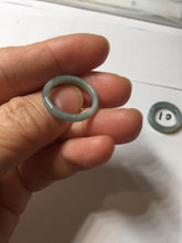 Load image into Gallery viewer, 15.7mm size 5 100% natural type A icy watery green/blue icy watery Guatemala jadeite jade band ring group BP87
