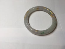 Load image into Gallery viewer, 53.3mm certified 100% natural Type A sunny green white carved and golden-painted jadeite jade bangle PF75
