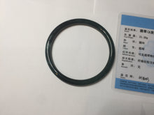Load image into Gallery viewer, 63mm Certified Type A 100% Natural deep sea dark green/blue/black slim round cut Guatemala Jadeite bangle PC61-2067
