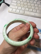 Load image into Gallery viewer, 56mm certified 100% natural Type A sunny green white jadeite bangle PD149-6261
