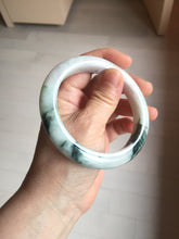 Load image into Gallery viewer, 60.5mm Type A 100% Natural sunny green/light white/purple chubby Jadeite Jade bangle with defects PJ60-1265
