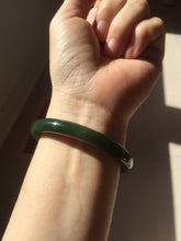 Load image into Gallery viewer, 53.1mm certified 100% Natural dark green/black nephrite (碧玉)  bangle HN147-0518
