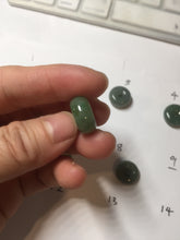Load image into Gallery viewer, 12-19mm Type A 100% Natural dark green black gray(老油青) Jadeite Safety Guardian Button donuts pendant PF10
