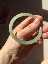 Load image into Gallery viewer, 55.8mm Certified 100% Natural light green gray black Nephrite Bangle HN146-6936
