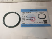 Load image into Gallery viewer, 62.5mm Certified Type A 100% Natural deep sea dark green/blue/black slim round cut Guatemala Jadeite bangle PC162-7020
