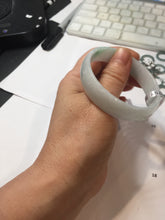 Load image into Gallery viewer, 53.4mm Certified Type A 100% Natural sunny green white thin jadeite Jade bangle AT36-0759
