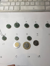 Load image into Gallery viewer, 12-19mm Type A 100% Natural dark green black gray(老油青) Jadeite Safety Guardian Button donuts pendant PF10
