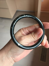 Load image into Gallery viewer, 60.8mm certified 100% Natural dark green/black meteorite round cut nephrite bangle HT170-0577

