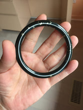 Load image into Gallery viewer, 60.8mm certified 100% Natural dark green/black meteorite round cut nephrite bangle HT170-0577
