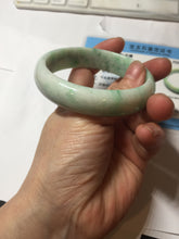 Load image into Gallery viewer, 58mm certified 100% natural Type A sunny green white jadeite bangle PD150-6263
