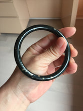 Load image into Gallery viewer, 60.8mm certified 100% Natural dark green/black meteorite round cut nephrite bangle HT170-0577

