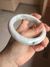 Load image into Gallery viewer, 61.5mm Type A 100% Natural sunny green/light white/purple chubby Jadeite Jade bangle with defects PJ59-1253
