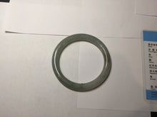 Load image into Gallery viewer, 54.5mm Certified Type A 100% Natural light green/gray/black round cut Jadeite bangle J147-3893
