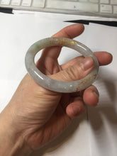 Load image into Gallery viewer, 53.3mm certified 100% natural Type A sunny green white carved and golden-painted jadeite jade bangle PF75

