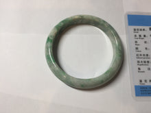 Load image into Gallery viewer, 58.8mm Certified Type A 100% Natural sunny green/white/beige Jadeite bangle PH41-0494
