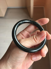 Load image into Gallery viewer, 54.2mm certified 100% Natural dark green/black meteorite round cut nephrite bangle HT169-0567
