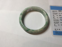Load image into Gallery viewer, 58.8mm Certified Type A 100% Natural sunny green/white/beige Jadeite bangle PH41-0494
