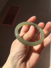 Load image into Gallery viewer, 53.1mm Certified 100% Natural light green gray black Nephrite Bangle HN144-6929
