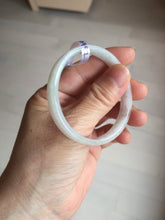Load image into Gallery viewer, 48.6mm certified 100% natural type A light green purple white thin square style jadeite bangle PH229-0992

