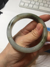 Load image into Gallery viewer, 57.7mm certified Type A 100% Natural dark green brown white with floating seaweed Jadeite Jade bangle BS24-7692
