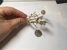 Load image into Gallery viewer, Size 50-64mm Alloy deer with 100% natural type A jadeite jade cabochon beads open Cuff bracelet PA64
