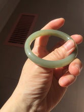 Load image into Gallery viewer, 53.1mm Certified 100% Natural light green gray black Nephrite Bangle HN144-6929
