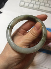 Load image into Gallery viewer, 57.7mm certified Type A 100% Natural dark green brown white with floating seaweed Jadeite Jade bangle BS24-7692
