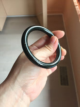 Load image into Gallery viewer, 54.2mm certified 100% Natural dark green/black meteorite round cut nephrite bangle HT169-0567
