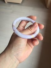 Load image into Gallery viewer, 52.7mm 100% Natural type A purple white carved and golden-painted Jadeite Jade bangle BP165-0271
