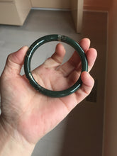 Load image into Gallery viewer, 60.9mm 100% Natural Dark Green/Black Meteorite Star Night Sky Galaxy Round Cut Nephrite Bangle HK3-0558
