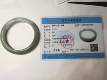 Load image into Gallery viewer, 57.4mm certified Type A 100% Natural dark green gray black white with floating seaweed Jadeite Jade bangle BS25-7689
