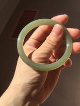 Load image into Gallery viewer, 53.1mm Certified 100% Natural light green gray black Nephrite Bangle HN144-6929
