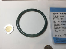Load image into Gallery viewer, 58.3mm Certified Type A 100% Natural dark green/blue/gray Guatemala slim round cut Jadeite bangle PF12-5875
