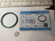 Load image into Gallery viewer, 58.3mm Certified Type A 100% Natural dark green/blue/gray Guatemala slim round cut Jadeite bangle PF12-5875
