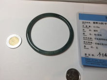 Load image into Gallery viewer, 58.3mm Certified Type A 100% Natural dark green/blue/gray Guatemala slim round cut Jadeite bangle PF12-5875
