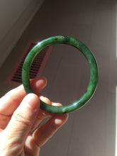 Load image into Gallery viewer, 59.8mm certified 100% Natural dark green/black nephrite (碧玉)  bangle HN143-0516
