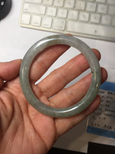 Load image into Gallery viewer, 54.5mm Certified Type A 100% Natural light green/gray/black round cut Jadeite bangle J147-3893
