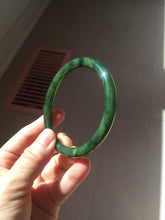 Load image into Gallery viewer, 59.8mm certified 100% Natural dark green/black nephrite (碧玉)  bangle HN143-0516
