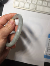 Load image into Gallery viewer, 54.5mm Certified Type A 100% Natural light green/gray/black round cut Jadeite bangle J147-3893
