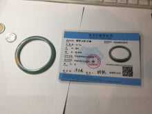 Load image into Gallery viewer, 53.5mm Certified Type A 100% Natural dark green/blue/yellow Guatemala slim Jadeite bangle PF13-5872
