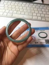 Load image into Gallery viewer, 53.5mm Certified Type A 100% Natural dark green/blue/yellow Guatemala slim Jadeite bangle PF13-5872

