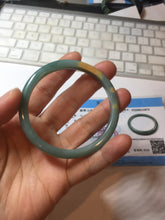 Load image into Gallery viewer, 53.5mm Certified Type A 100% Natural dark green/blue/yellow Guatemala slim Jadeite bangle PF13-5872
