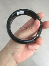 Load image into Gallery viewer, 59mm 100% Natural dark green/black meteorite Stellar Night sky nephrite Jade bangle HF94-1030
