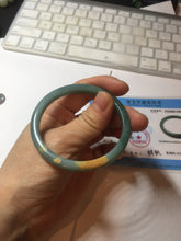 Load image into Gallery viewer, 53.5mm Certified Type A 100% Natural dark green/blue/yellow Guatemala slim Jadeite bangle PF13-5872
